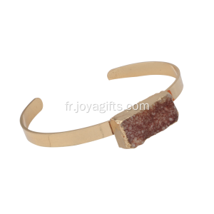 Bracelet à breloques 2016 Nouveauté Cristal Clair Naturel avec Druzy Cuboid Orange